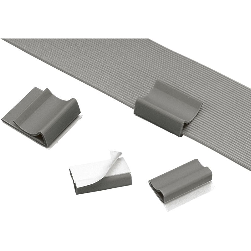 Panduit-FCC5-A-C8 null Cable Management, Flat Clip Polyvinyl Chloride Gray Adhesive Package