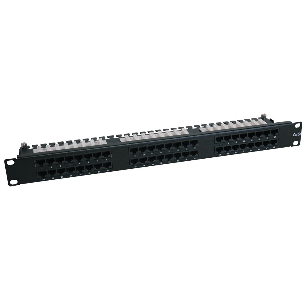 Eaton (formerly TrippLite)-N252-048-1U Steckverbinder, Telefon und Telekommunikation Conn RJ-45 Patch Panel F 384 POS Punch Down ST Panel Mount 384 Terminal 48 Port Cat 5/Cat 5e
