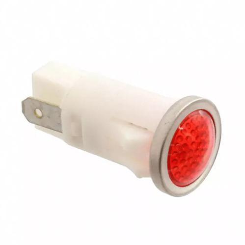 Visual Communications-1031QD1 Panel Mount Indicators Panel Mount Indicator Round 0.5" Neon 250V Tab Red