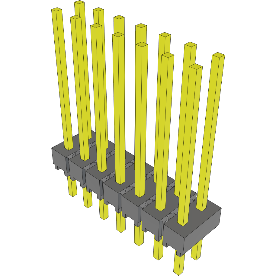 Samtec-MTSW-107-10-S-D-580 Embases de raccordement et réceptacles PCB Conn Unshrouded Header HDR 14 POS 2.54mm Solder ST Top Entry Thru-Hole Bulk