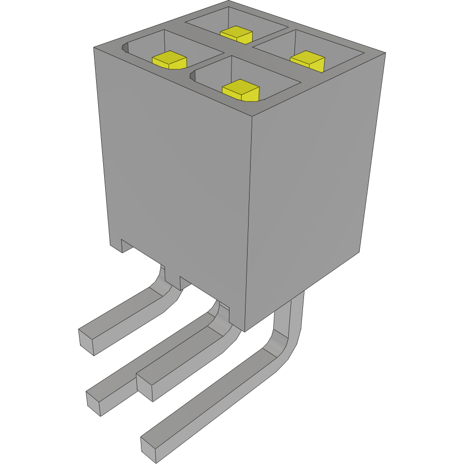 Samtec-IPT1-102-01-L-D-RA Steckverbinderleisten und Leiterplattenbuchsen Conn Wire to Board HDR 4 POS 2.54mm Solder RA Side Entry Thru-Hole Mini Mate® Tube