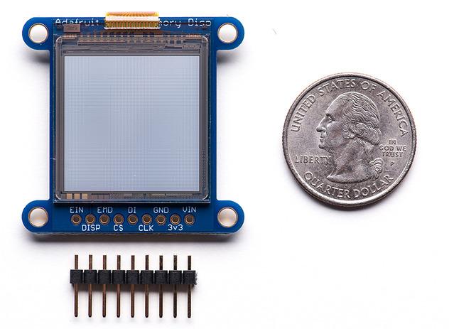 Adafruit Industries-1393 Entwicklungssätze und Werkzeuge SHARP Memory Display Breakout - 1.3" 96x96 Silver Monochrome