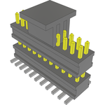 Conn Board Stacker HDR 22 POS 1.27mm Solder ST Top Entry SMD FLEX STACK™ T/R