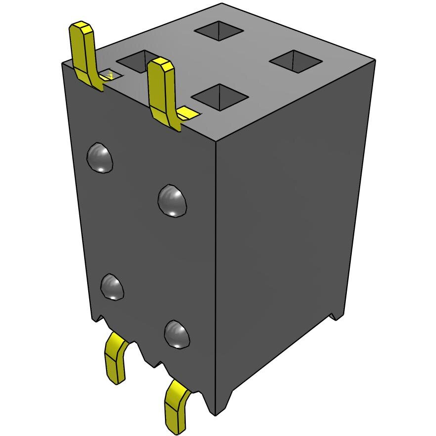 Samtec-SSM-102-L-DH-TR Steckverbinderleisten und Leiterplattenbuchsen Conn Socket Strip SKT 4 POS 2.54mm Solder RA Side Entry SMD T/R