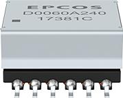 TDK-B82806D0060A033 Telecom, Übertrager Telecom Transformer 6:1:3.5 0.035Ohm Prim. DCR 0.0035Ohm Sec. DCR 12 Terminal Gull Wing SMD