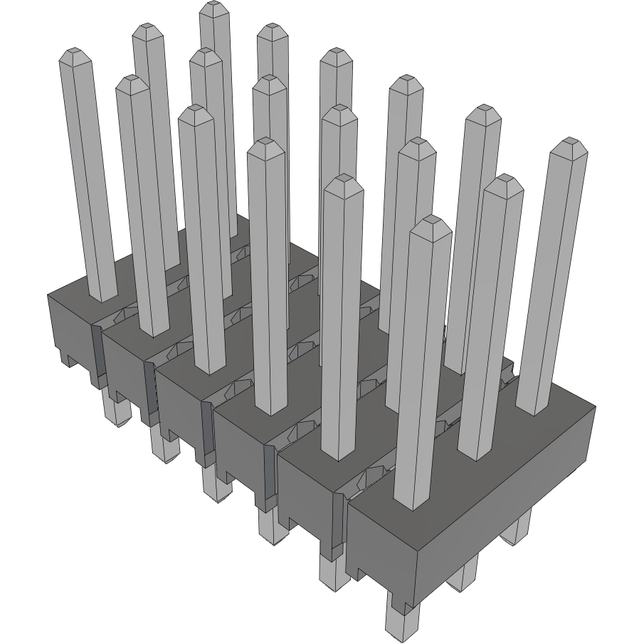 Samtec-HTSW-106-14-T-T Piastre connettori e prese PCB Conn Unshrouded Header HDR 18 POS 2.54mm Solder ST Top Entry Thru-Hole Bulk