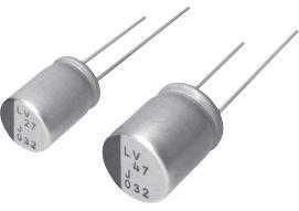 Nichicon-PLV1J470MDL1 Condensateur en polymère d'aluminium Cap Aluminum Polymer 47uF 63VDC 20%( 10 X 13mm) Radial 5mm 0.029 Ohm 2.6A 3000h 105°C Bulk Automotive AEC-Q200