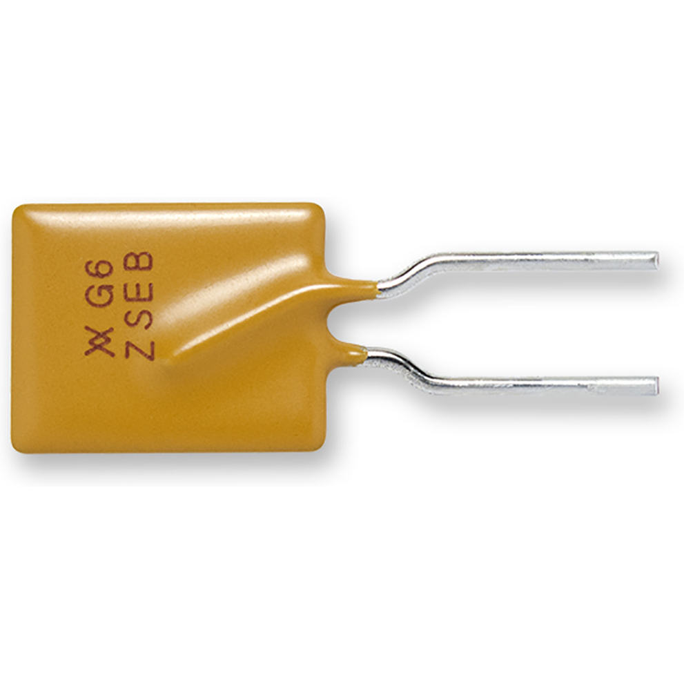 Littelfuse-AGRF600 PTC, rückstellbare Sicherung PTC Resettable Fuse 6A(hold) 10.7A(trip) 16VDC 100A 2.8W 3.5s 0.0095Ohm Radial 10.7 X 3 X 18.4mm Bulk Automotive AEC-Q200