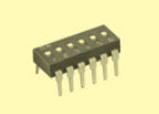 knitter-switch-DBS1006 Conmutador DIP Switch DIP OFF ON SPST 6 Recessed Slide 0.1A 24VDC PC Pins 2000Cycles 2.54mm Thru-Hole