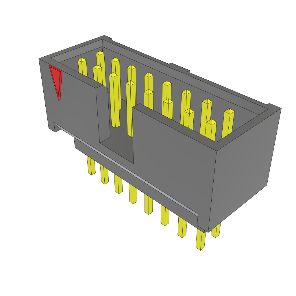 Samtec-ZSS-108-01-L-D-540 Connector Headers and PCB Receptacles Conn Elevated Shrouded Header HDR 16 POS 2.54mm Solder ST Top Entry Thru-Hole Layer