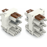 Distribution Connector for switches, Single-Pole and throttle two-Way circuit, 3-Pole, Cod. A/S, 1 input, 5 outputs
