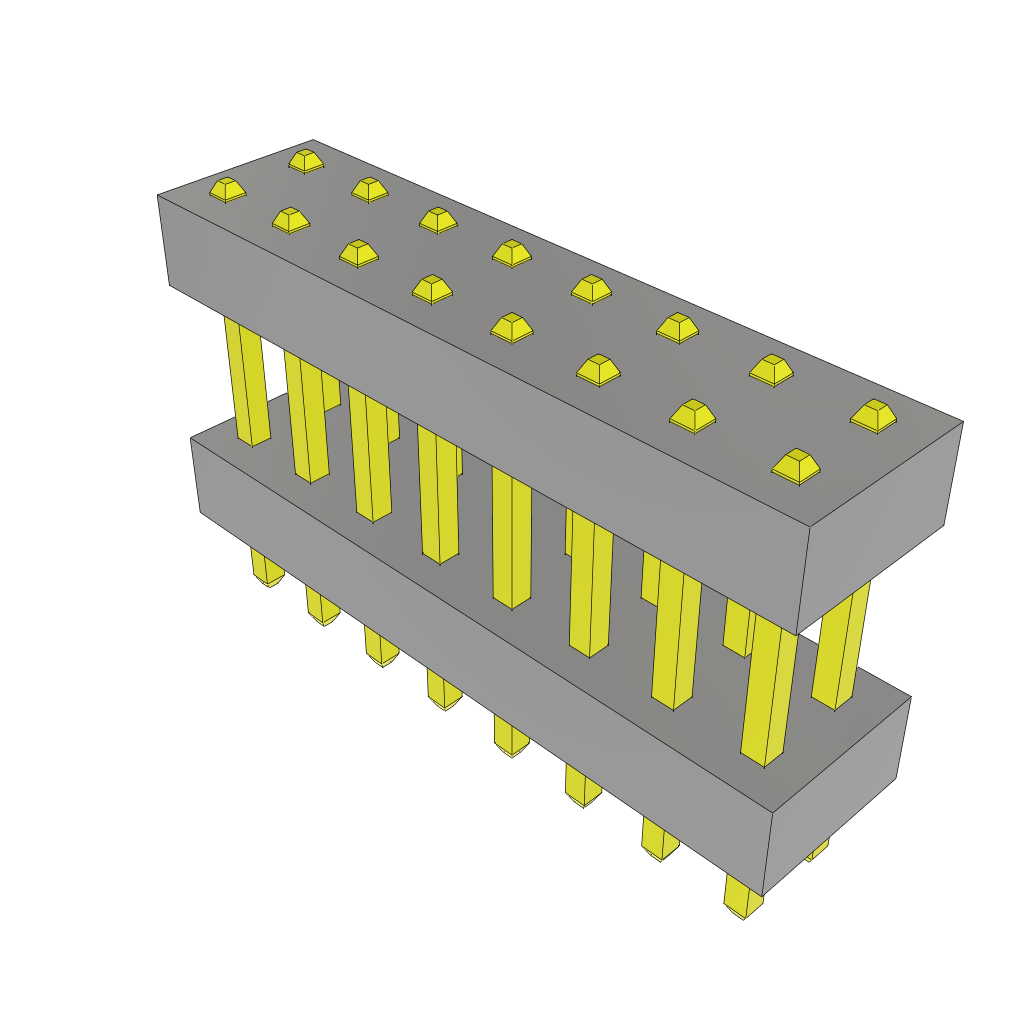 Samtec-TW-08-11-G-D-248-080 Cabezales del conector y receptáculos PCB Conn Board Stacker HDR 16 POS 2mm Solder ST Top Entry Thru-Hole Bulk