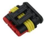 ADAM TECH-DMB-DFSS04 Carcaza de cables discretos de conector Conn Housing F 4 POS 6mm Crimp ST Cable Mount Black