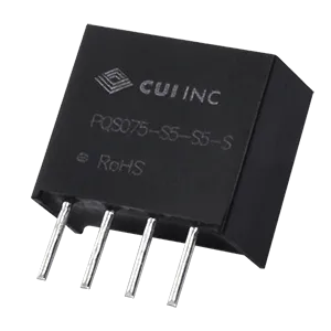 CUI Inc-PQS075-S24-S12-S Convertidor de CC a CC y módulo del regulador de conmutación Module DC-DC 24VIN 1-OUT 12V 0.062A 0.75W 4-Pin SIP Module Tube