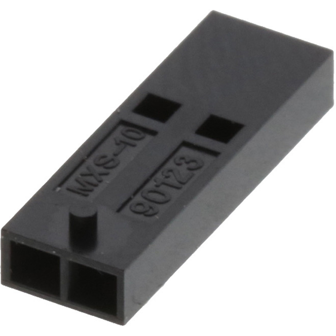 Molex-90123-0102 Connector Discrete Wire Housing Conn Housing F 2 POS 2.54mm Crimp ST Cable Mount Black C-Grid III™ Bag