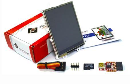 4D Systems-SK-28PTU Entwicklungssätze und Werkzeuge Starter Kit for uLCD-28PTU with Industrial uSD-4GB and 4D-UPA