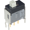 NKK Switches-AS12CV Switch Slide Switch Slide ON None ON SPDT Side Slide 0.1A 28VAC 28VDC 0.4VA 50000Cycles PC Pins Bracket Mount/Through Hole