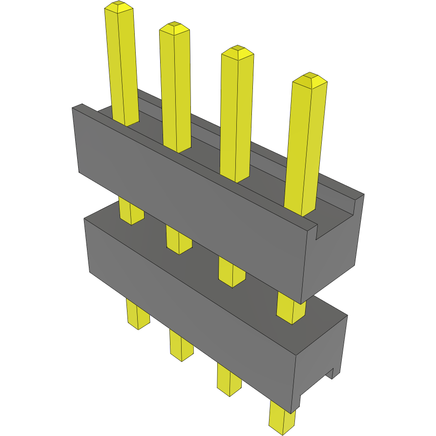 Samtec-DW-04-08-G-S-278 Steckverbinderleisten und Leiterplattenbuchsen Conn Board Stacker HDR 4 POS 2.54mm Solder ST Top Entry Thru-Hole Bulk