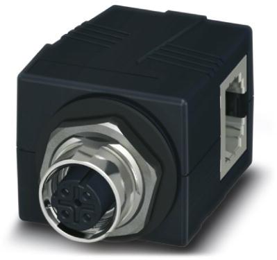 PHOENIX CONTACT-1414397 Steckverbinder, Schnittstelle Conn Interface RJ-45/M12 Circular Adapter SKT/SKT 4/4 POS RA