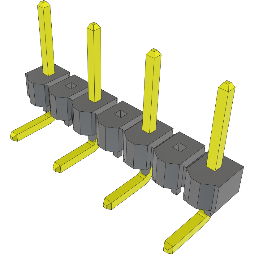 Samtec-TSW-204-08-T-S-RA Steckverbinderleisten und Leiterplattenbuchsen Conn Unshrouded Header HDR 4 POS 5.08mm Solder RA Side Entry Thru-Hole Bulk