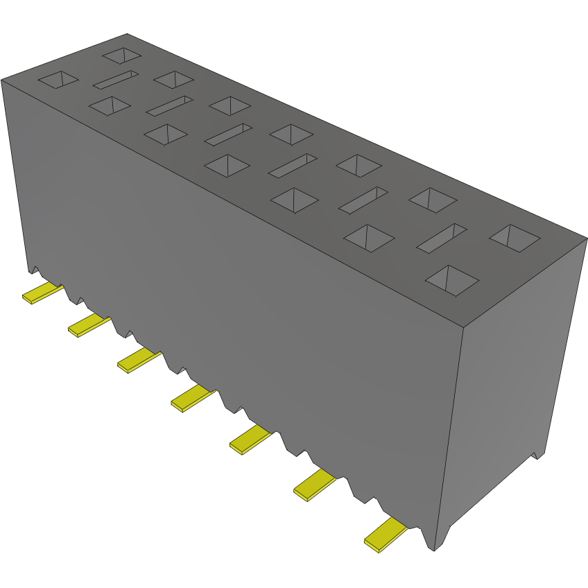 Samtec-SSM-107-T-DV-LC Steckverbinderleisten und Leiterplattenbuchsen Conn Socket Strip SKT 14 POS 2.54mm Solder ST Top Entry SMD Tube