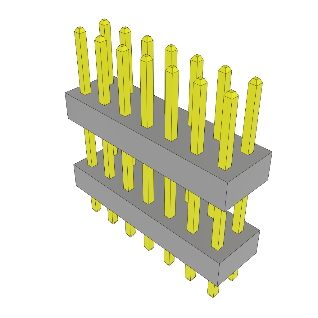 Samtec-TW-07-05-G-D-315-100 Cabezales del conector y receptáculos PCB Conn Board Stacker HDR 14 POS 2mm Solder ST Top Entry Thru-Hole Bulk