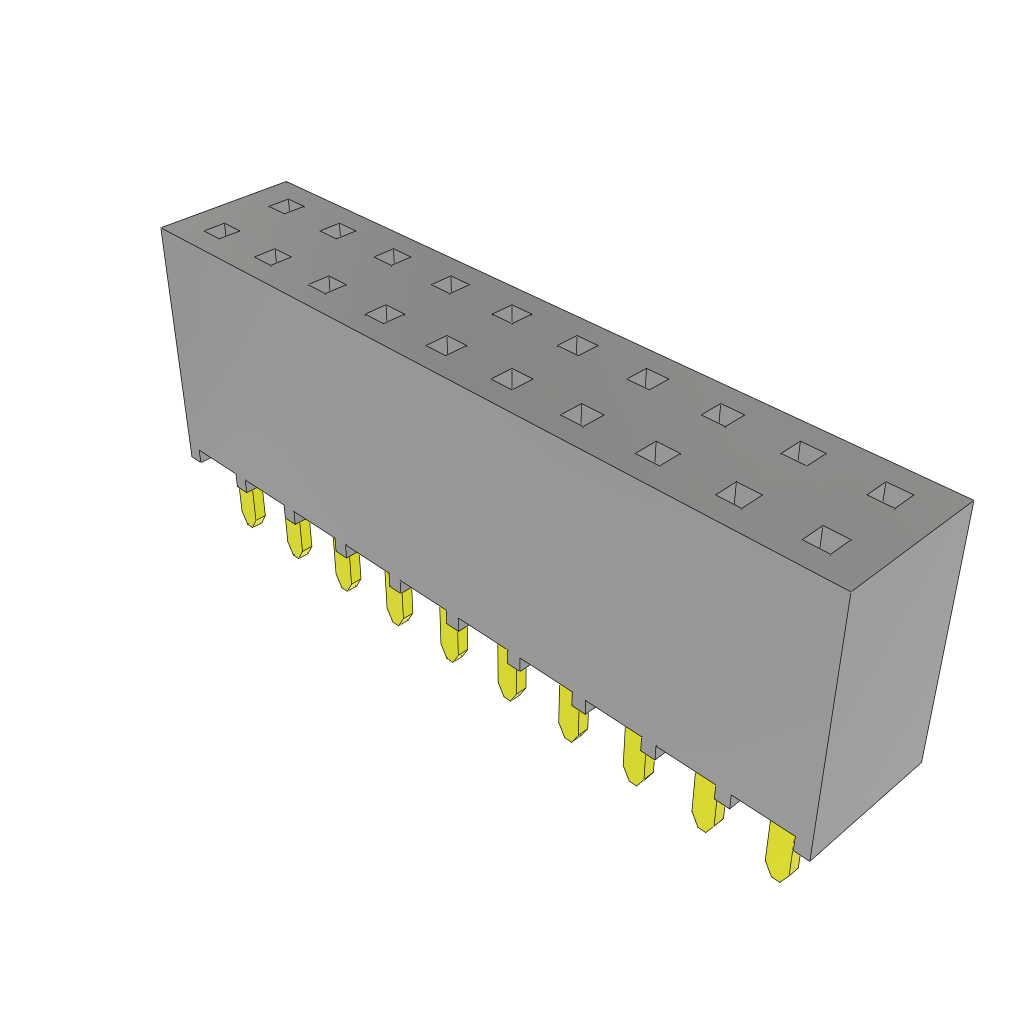 Samtec-SSW-110-01-H-D Piastre connettori e prese PCB Conn Socket Strip SKT 20 POS 2.54mm Solder ST Top Entry Thru-Hole Bulk