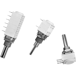 Vishay-P11S1V0FGSY00103KA Gradateurs de résistance, de potentiomètres et de rhéostats Res Cermet POT 10K Ohm 10% 1W 1(Elec)/1(Mech)Turns 6mm (27.1 X 12.5 X 18mm) Solder Lug Panel Mount Box