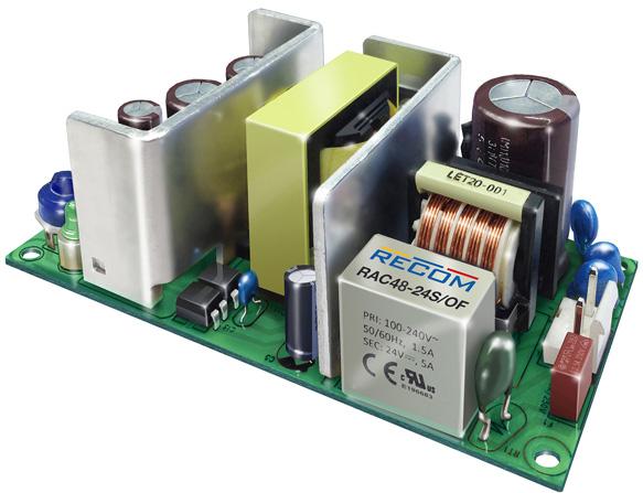RECOM Power-RAC48-24S/OF Alimentation électrique CA en CC AC/DC Power Supply Single-OUT 24V 2A 48W 6-Pin Box