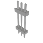Conn Board Stacker HDR 3 POS 2mm Solder ST Top Entry Thru-Hole Bulk