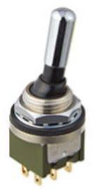 NKK Switches-M-2023W/B-G Kippschalter Switch Toggle ON OFF ON DPDT Round Lever Solder Lug 28VAC 28VDC 0.4VA Panel Mount with Threads