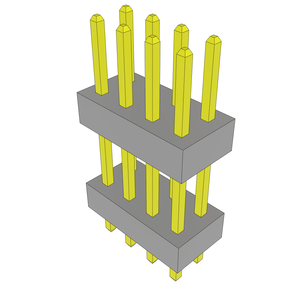 Samtec-TW-04-05-L-D-335-085 Steckverbinderleisten und Leiterplattenbuchsen Conn Board Stacker HDR 8 POS 2mm Solder ST Thru-Hole Bulk