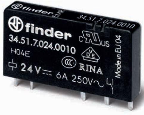 Finder-34.51.7.005.0010 Sonstige Relais Electromechanical Relay 5VDC 130Ohm 10A SPDT( (28mm 5mm 15mm)) THT Slim Relay