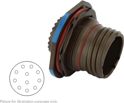 SOURIAU-8D721W11PNLC Steckverbinder, rund Conn Circular PIN 11 POS Crimp ST Jam Nut 11 Terminal 1 Port