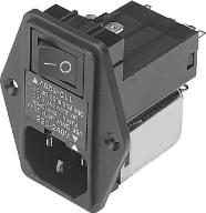 Delta Electronics-10SB3S Moduli di ingresso potenza Power Entry Module EMI Filtered M 3 POS 250VAC 10A Fuse/Switch ST 1 Port