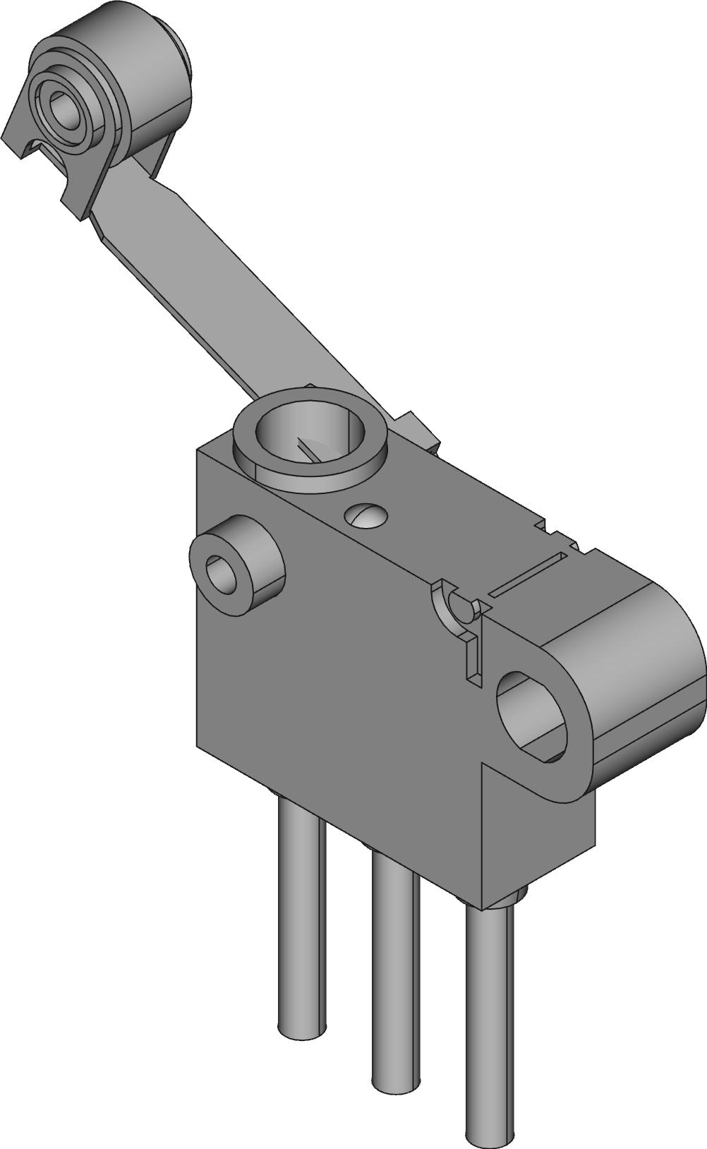 Omron-D2HW-C241M BY OMR Schnappschalter Switch Snap Action N.O./N.C. SPDT Hinge Roller Lever 2A 125VAC 42VDC 0.65N Screw Mount Wire Lead