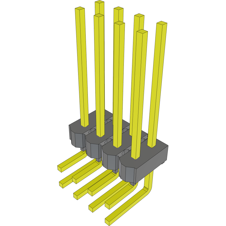 Samtec-MTSW-104-10-L-D-530-RA Steckverbinderleisten und Leiterplattenbuchsen Conn Unshrouded Header HDR 8 POS 2.54mm Solder RA Side Entry Thru-Hole Bulk