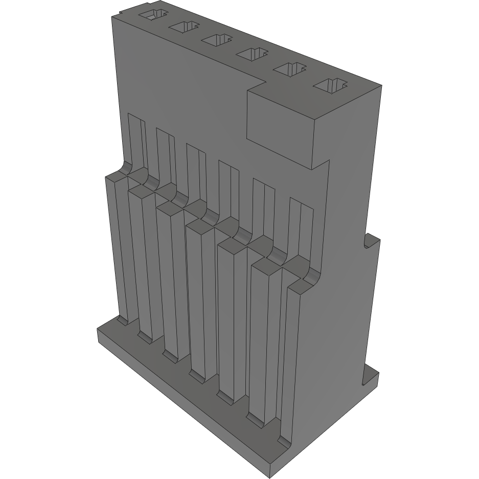 Samtec-ISDF-06-S 分立接线罩连接器 Conn Housing RCP 6 POS 1.27mm Crimp ST Cable Mount Black TIGER EYE™ Tube