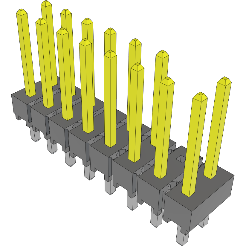 Samtec-HTSW-108-14-L-D-014 Steckverbinderleisten und Leiterplattenbuchsen Conn Unshrouded Header HDR 16 POS 2.54mm Solder ST Top Entry Thru-Hole Bulk