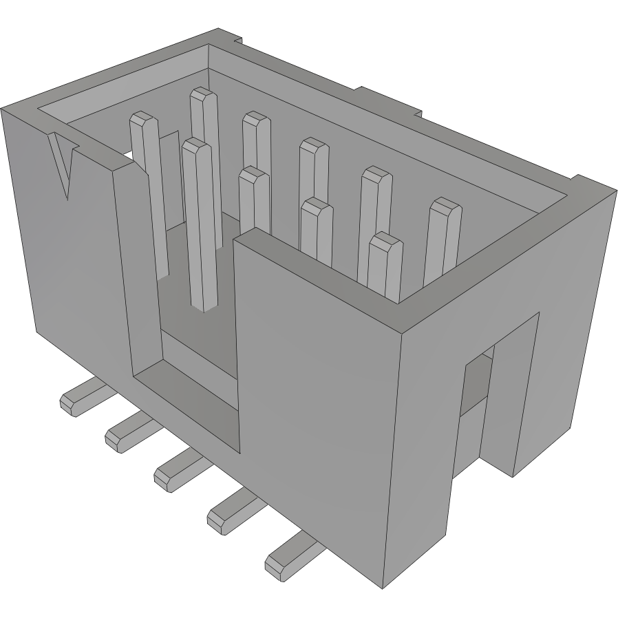 Samtec-HTSS-105-01-T-DV Embases de raccordement et réceptacles PCB Conn Shrouded Header (4 Sides) HDR 10 POS 2.54mm Solder ST Top Entry SMD Tube