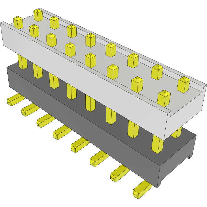 Samtec-HW-08-16-G-D-355-SM Steckverbinderleisten und Leiterplattenbuchsen Conn Board Stacker HDR 16 POS 2.54mm Solder ST Top Entry SMD Tube