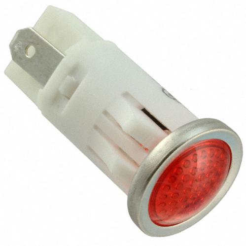 VCC (Visual Communications Company, LLC)-1092QD1-28V Panel Mount Indicators Panel Mount Indicator Round 0.5" LED Red Semi-Dome 28V Tab