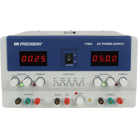 B&K Precision-1760A Werkstattnetzteile 4 Digit Triple Output Power Supply ((2)0-30V, 0-2A/(1)4-6.5V, 5A