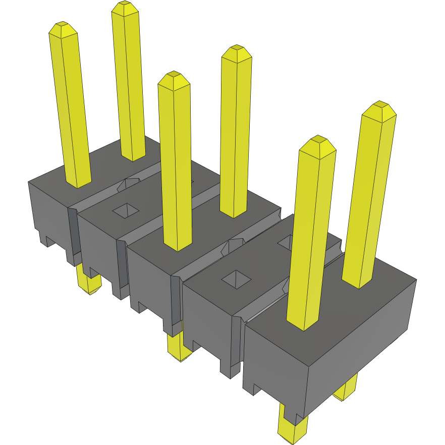 Samtec-TSW-203-07-L-D Connector Headers and PCB Receptacles Conn Unshrouded Header HDR 6 POS 5.08mm Solder ST Top Entry Thru-Hole Bulk