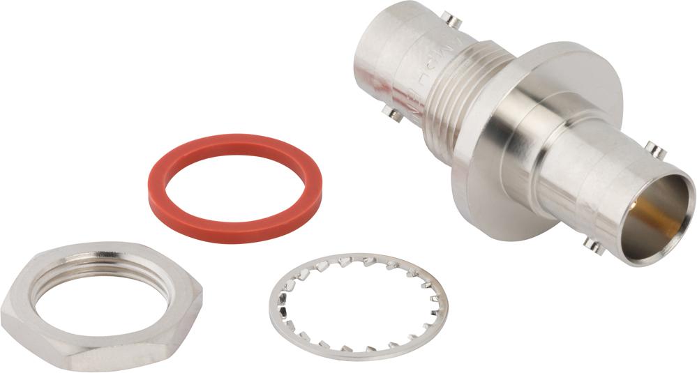 Amphenol RF-031-70020 Connector RF Conn BNC Adapter RCP/RCP 0Hz to 4GHz 75Ohm ST Panel Mount Gold