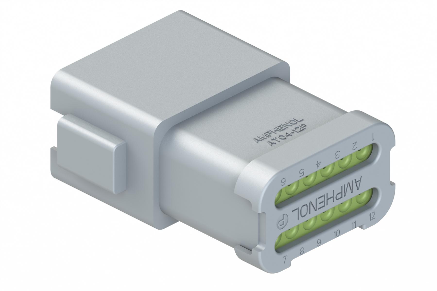 Amphenol-AT04-12PA-MM01 Connector Discrete Wire Housing Conn Housing F 12 POS Crimp ST Cable Mount Gray