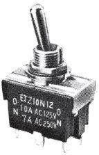 NIDEC Copal Electronics-ET210N12-Z Interruttore a levetta Switch Toggle ON ON DPDT Round Lever Solder 10A 250VAC Panel Mount with Threads