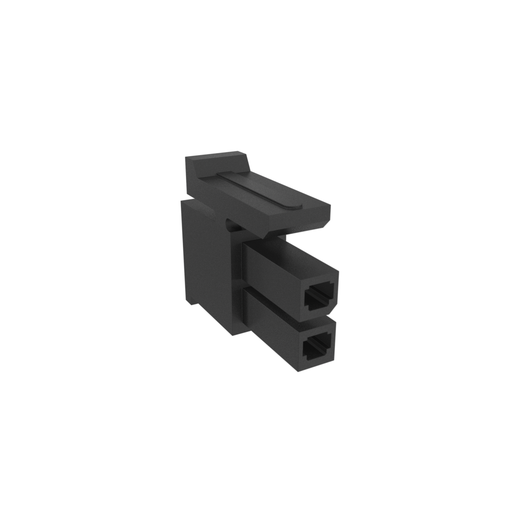 Amphenol Communications Solutions-10127716-02LF Einzeladersteckverbinder, Gehäuse Minitek® Pwr 3.0, Wire to Board connector, Receptacle Housing, Dual row, 2 positions Glow Wire Compatible