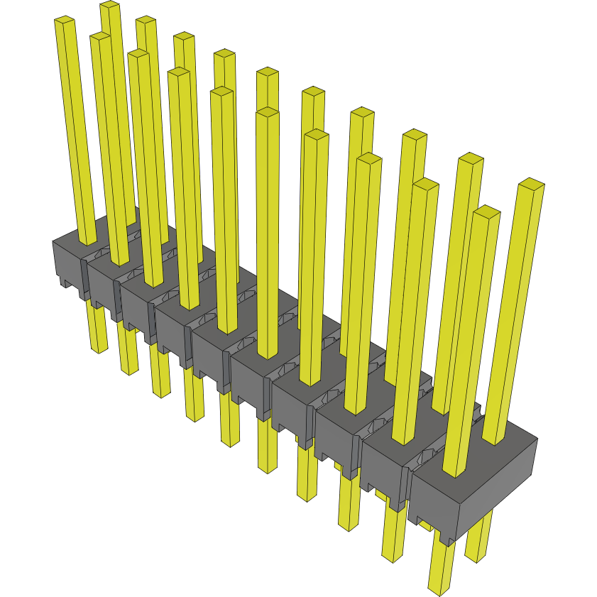 Samtec-MTSW-110-09-L-D-460 Cabezales del conector y receptáculos PCB Conn Unshrouded Header HDR 20 POS 2.54mm Solder ST Top Entry Thru-Hole Bulk