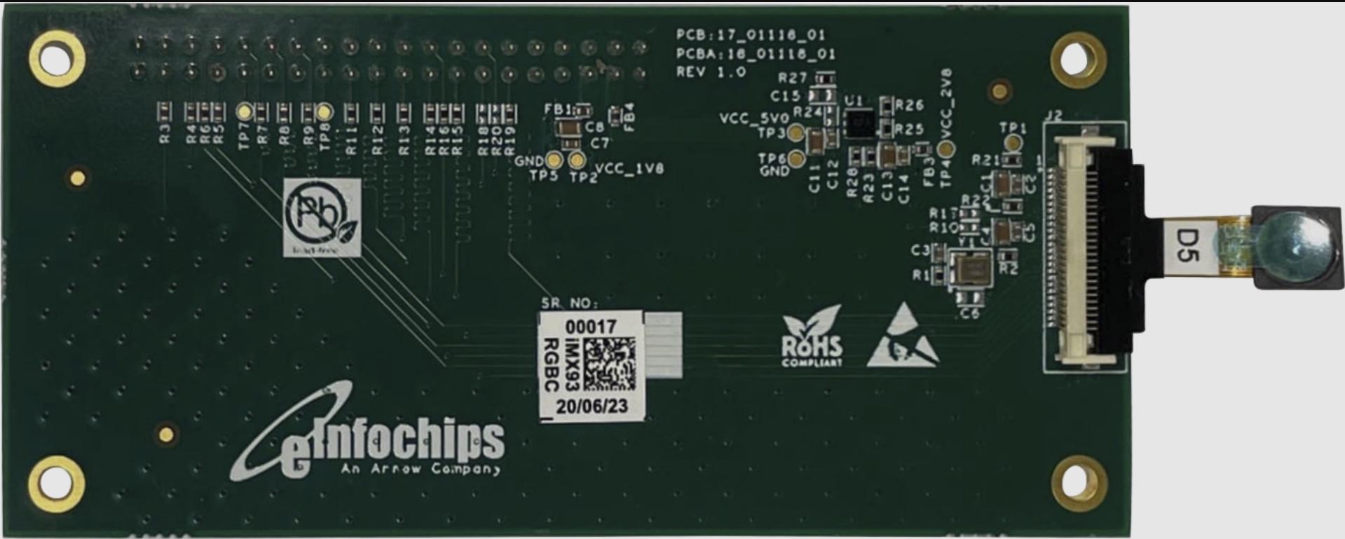 eInfochips Limited-EIC-I.MX93-210 RBG CAMERA MODULE Cameras Camera Module Includes an Interface Board with RGB Camera Sensor
